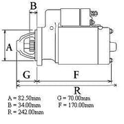 Volvo Penta 2003 starter motor 12V
